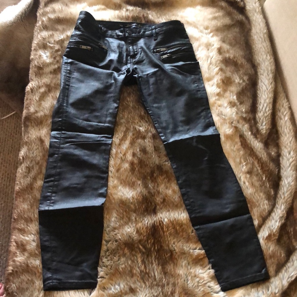 ZARA PU Leather Skinny Pants Black Size 06
